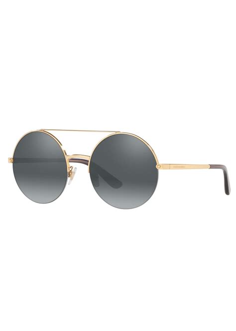 dolce & gabbana semi-rimless round steel sunglasses|dolce girls.